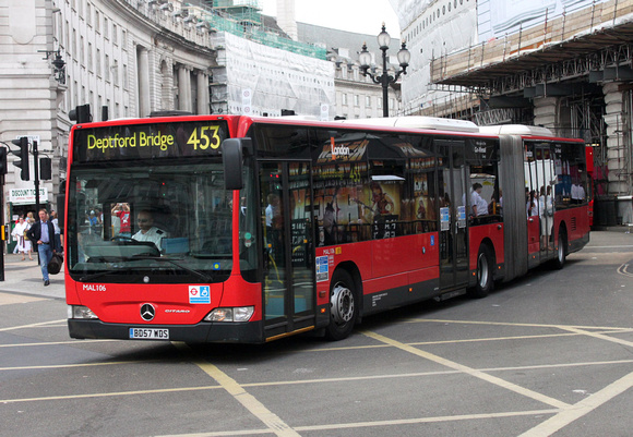 Route 453, London General, MAL106, BD57WDS, Piccadilly Circus