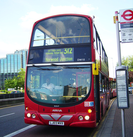 Route 312, Arriva London, DW10, LJ03MVX, Croydon