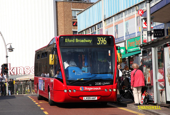 Route 396, Stagecoach London 25313, LX09AAF, Ilford