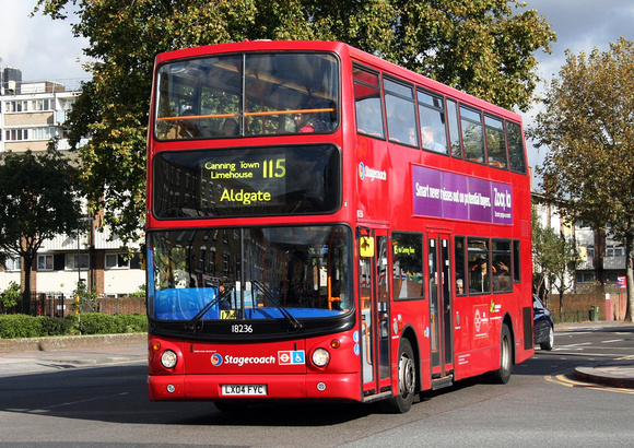 Route 115, Stagecoach London 18236, LX04FYC, Canning Town