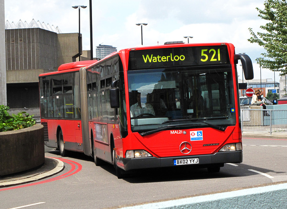 Route 521, London General, MAL21, BX02YYJ, Waterloo