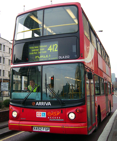 Route 412, Arriva London, DLA252, X452FGP, Croydon