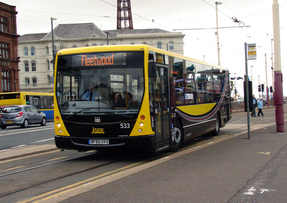 Route 1, Blackpool Transport 533, BF60UVS, Blackpool
