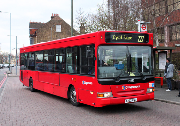 Route 227, Stagecoach London 34232, X232WNO, Bromley North