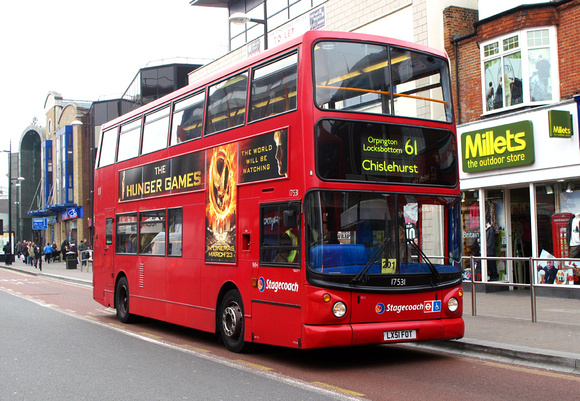 Route 61, Stagecoach London 17531, LX51FOT, Bromley