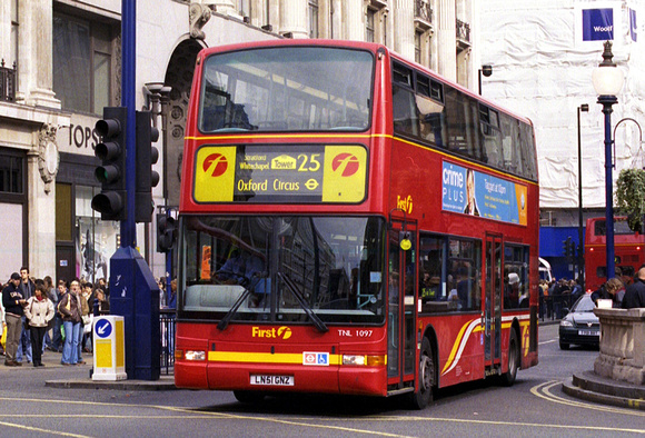 Route 25, First London, TNL1097, LN51GNZ, Oxford Street