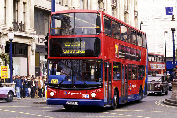 Route 55, Stagecoach London 17592, LV52HHA, Oxford Street
