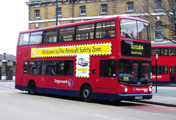 Route 104, Stagecoach London 17250, X372NNO, Stratford