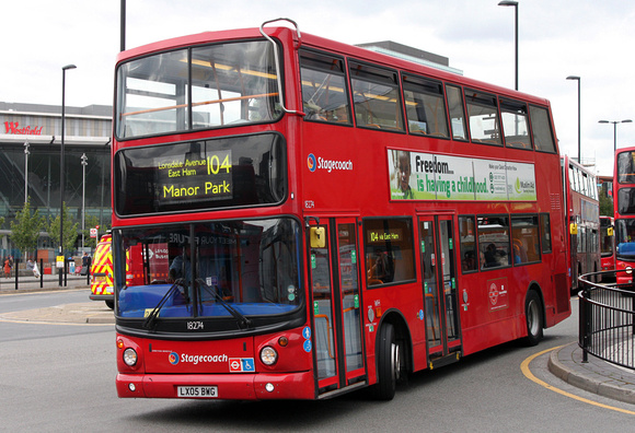 Route 104, Stagecoach London 18274, LX05BWG, Stratford