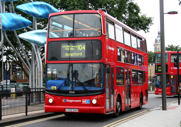Route 104, Stagecoach London 17545, LY02OAU, Stratford