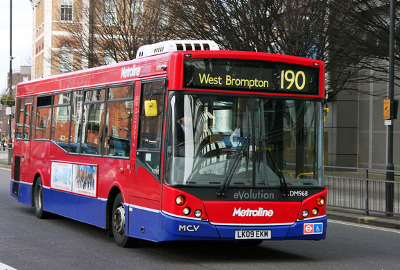 Route 190, Metroline, DM968, LK09EKM, Hammersmith