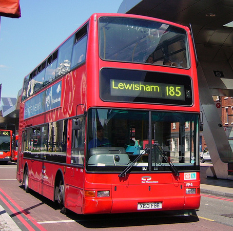 Route 185, East Thames Buses, VP4, X153FBB, Vauxhall
