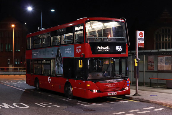 Route N33, London United RATP, SP40185, YT10XCJ, Hammersmith