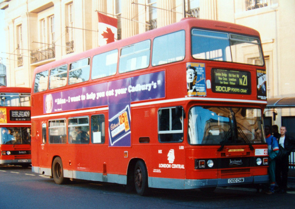 Route N21, London Central, L100, C100CHM, Trafalgar Square