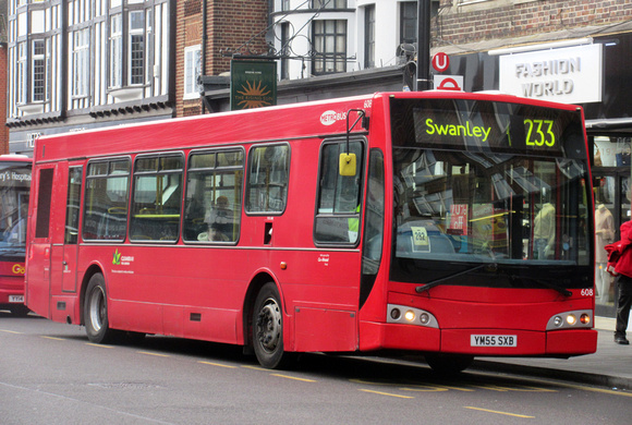 Route 233, Metrobus 608, YM55SXB, Eltham