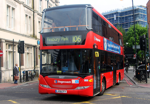 Route 106, Stagecoach London 15027, LX58CFY, Finsbury Park