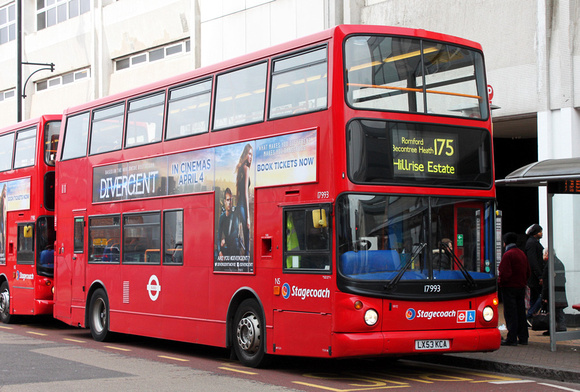 Route 175, Stagecoach London 17993, LX53KCA, Romford