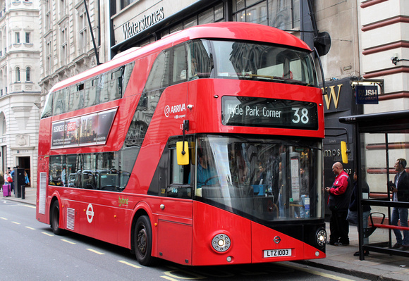 Route 38, Arriva London, LT3, LTZ1003, Piccadilly
