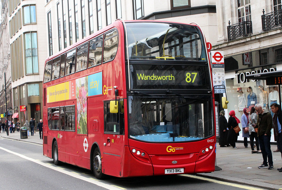 Route 87, Go Ahead London, EH37, YX13BKL, The Strand