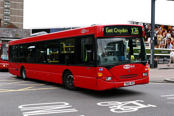 Route X26, Metrobus 544, YN05HFH, East Croydon