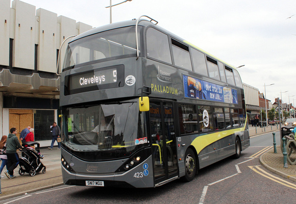 Route 9, Blackpool Transport 423, SN17MGU, Cleveleys