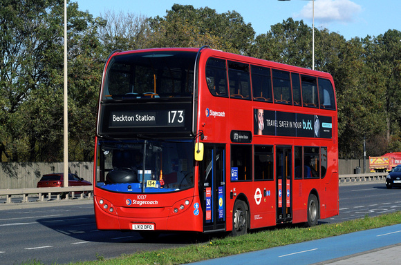 Route 173, Stagecoach London 10137, LX12DFO, Beckton