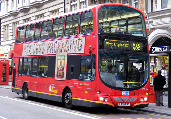 Route X68, London Central, WVL264, LX06EBP, Russell Square