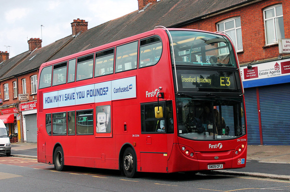 Route E3, First London, DN33594, SN09CFJ, Lionel Road North