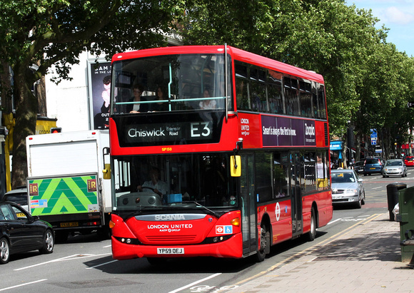 Route E3, London United RATP, SP150, YP59OEJ, Chiswick High Road