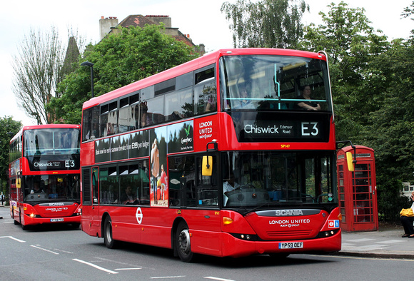 Route E3, London United RATP, SP147, YP59OEF, Turnham Green
