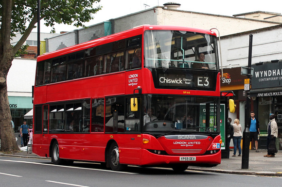 Route E3, London United RATP, SP160, YP59OEV, Chiswick High Road