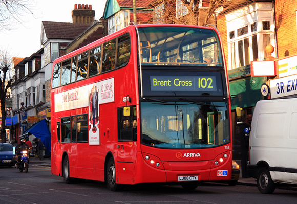 Route 102, Arriva London, T33, LJ08CTY, East Finchley