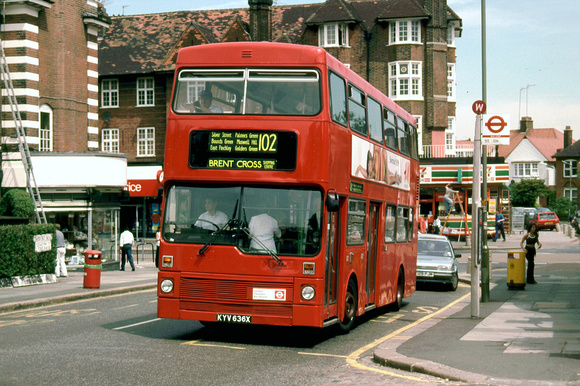 Route 102, London Transport, M636, KYV636X