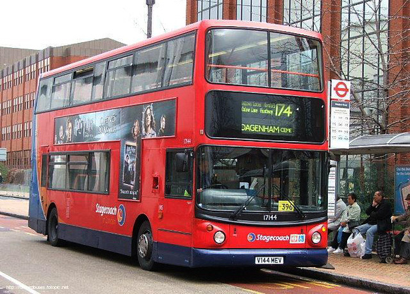 Route 174, Stagecoach London 17144, V144MEV, Romford