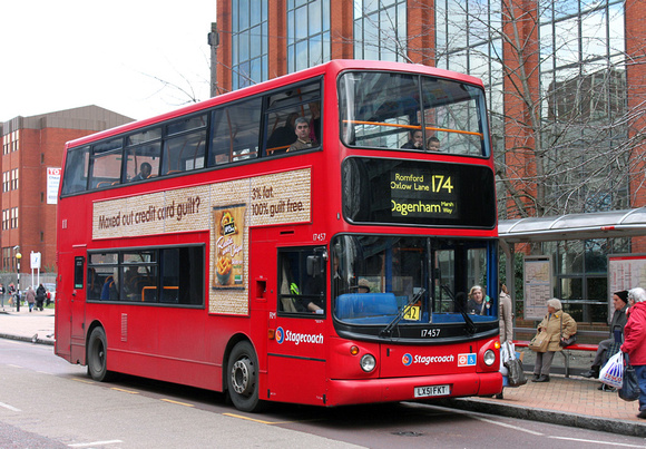 Route 174, Stagecoach London 17457, LX51FKT, Romford