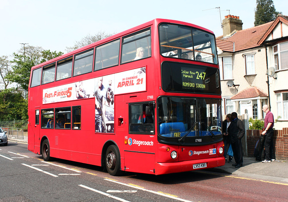 Route 247, Stagecoach London 17988, LX53KBO, Hainault
