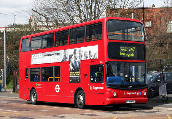 Route 247, Stagecoach London 17564, LV52HDX, Romford