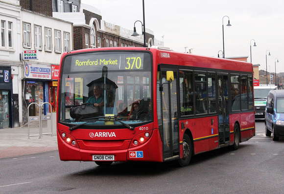 Route 370, Arriva Southend 4010, GN08CHH, Romford Station