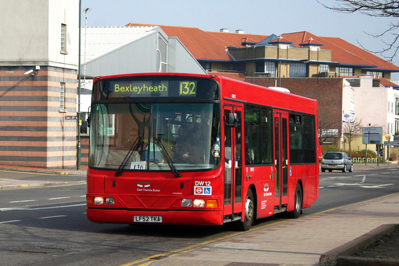 Route 132, East Thames Buses, DW12, LF52TKA, Bexleyheath
