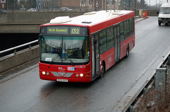 Route 132, East Thames Buses, DWL14, BX04BXP, Blackheath