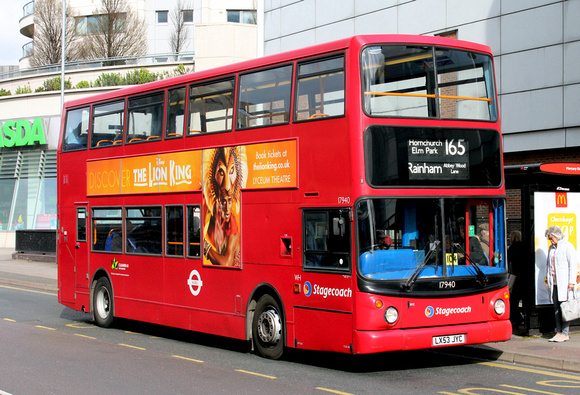 Route 165, Stagecoach London 17940, LX53JYC, Romford
