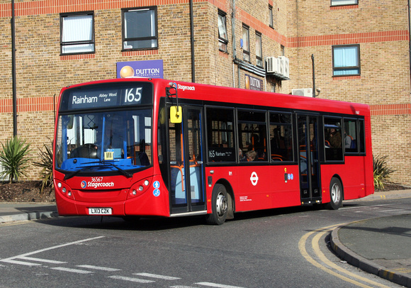 Route 165, Stagecoach London 36567, LX13CZK, Romford