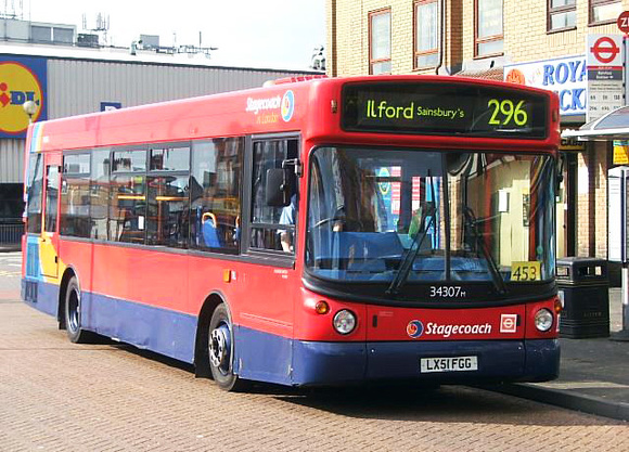 Route 296, Stagecoach London 34307, LX51FGG, Romford