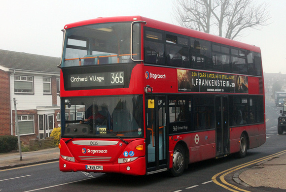 Route 365, Stagecoach London 15025, LX58CFU, Collier Row