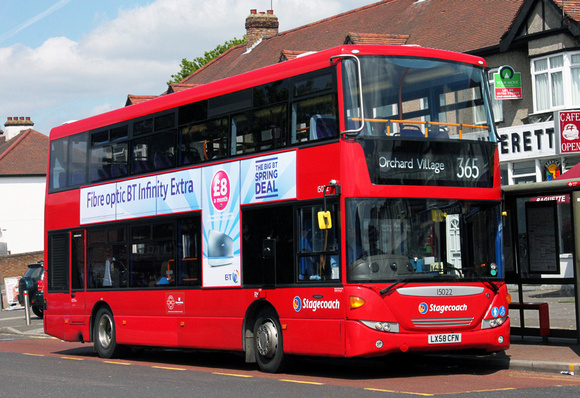 Route 365, Stagecoach London 15022, LX58CFN, Romford