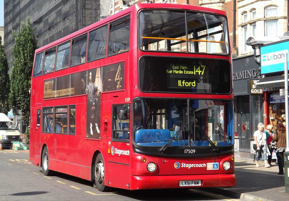 Route 147, Stagecoach London 17509, LX51FNM, Ilford