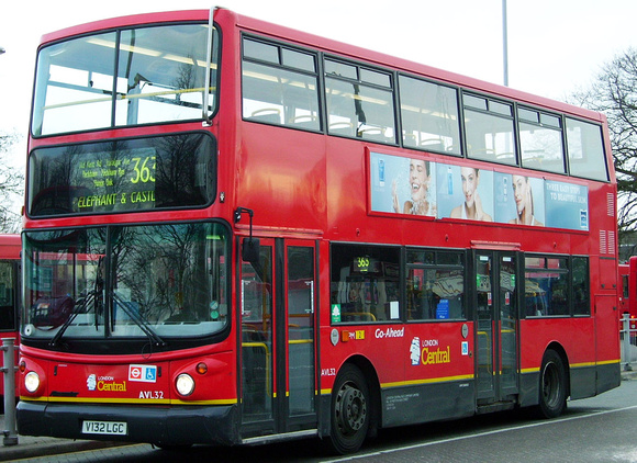 Route 363, London Central, AVL32, V132LGC, Crystal Palace