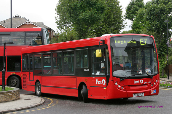 Route E7, First London, DML44112, YX09FLD, Ealing