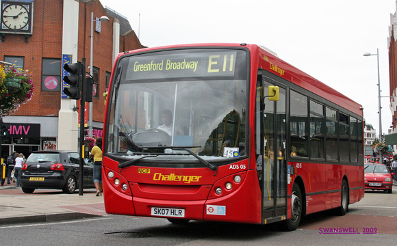 Route E11, NCP Challenger, ADS05, SK07HLR, Ealing