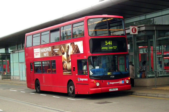 Route 541, Stagecoach London 17531, LX51FOT, Canning Town